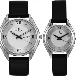 Analog Watch - For Couple Black Cilver