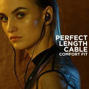 Wireless earbuds with a long, comfortable cable for perfect fit and superior sound quality, ideal for active lifestyles and on-the-go listening.