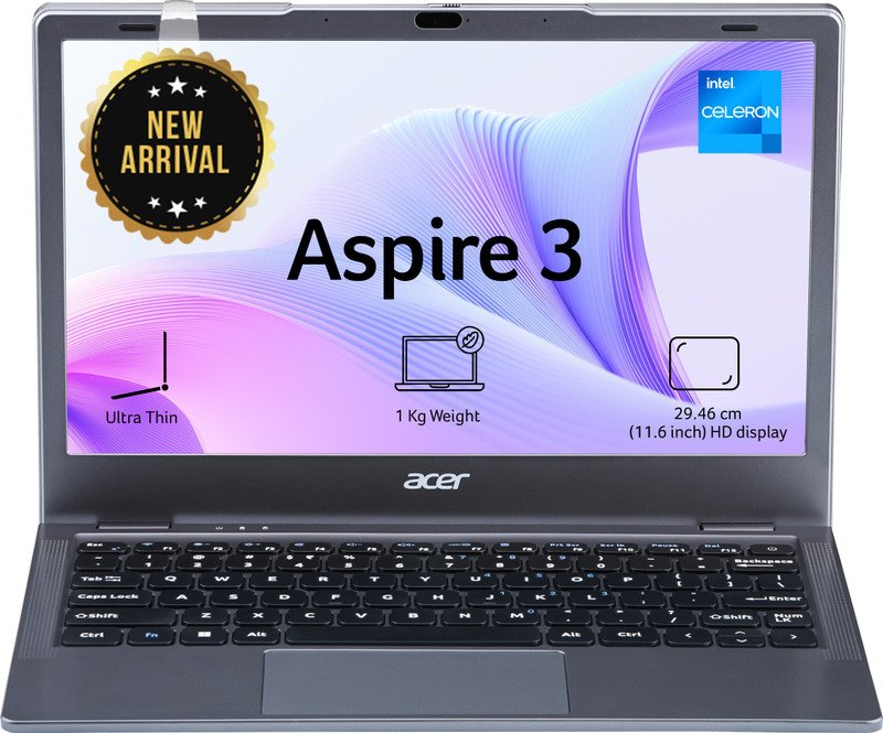 Acer Aspire 3 Intel Celeron Dual Core - (8 GB/128 GB SSD/Windows 11 Home) A311-45 Thin and Light Laptop(11.6 inch, Steel Grey, 1.0 kg)