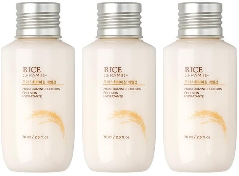 The Face Shop Rice & Ceramide Moisturizer Emulsion Pack of 3(70 ml)