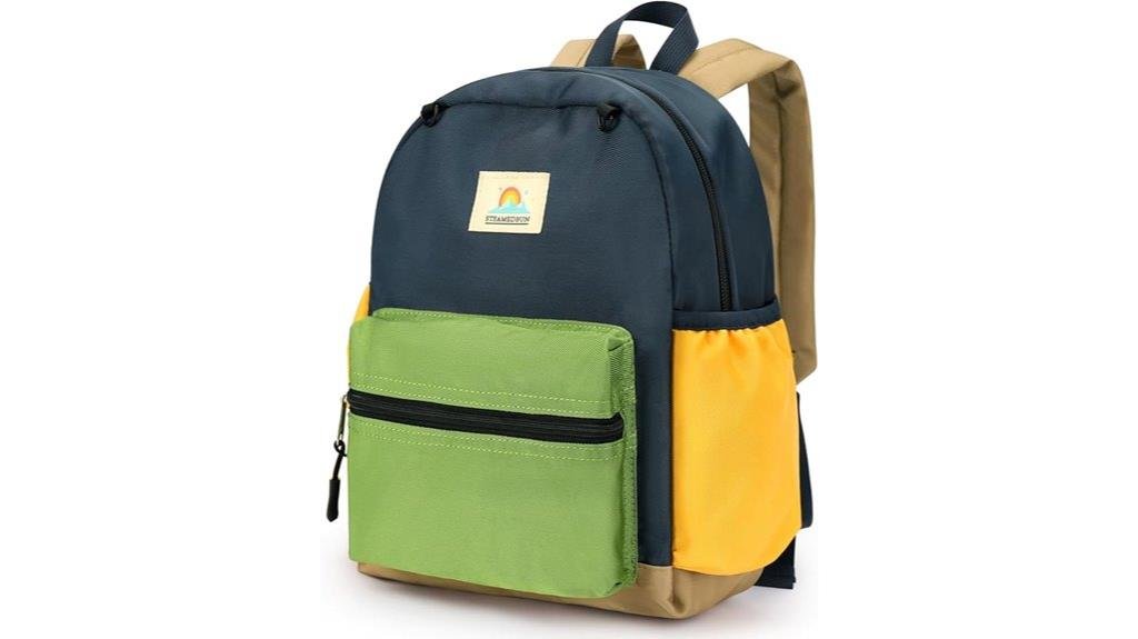 Bright colorful school backpack with multiple compartments, ideal for students.