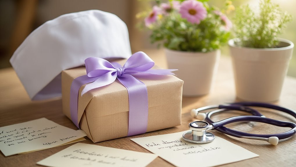 Beautiful gift box with medical notes, stethoscope, and potted flowers illustrating health care, wellness, and medical gift options during Sale is Live event. Perfect for healthcare professionals, patients, and wellness gifts.