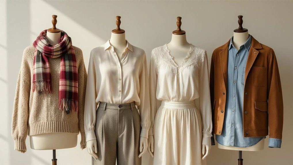 Soft cozy fall sweater with scarf, elegant blouse, flowy dress, and casual jacket for women’s fall fashion sale. Perfect for stylish autumn outfits and seasonal wardrobe updates.