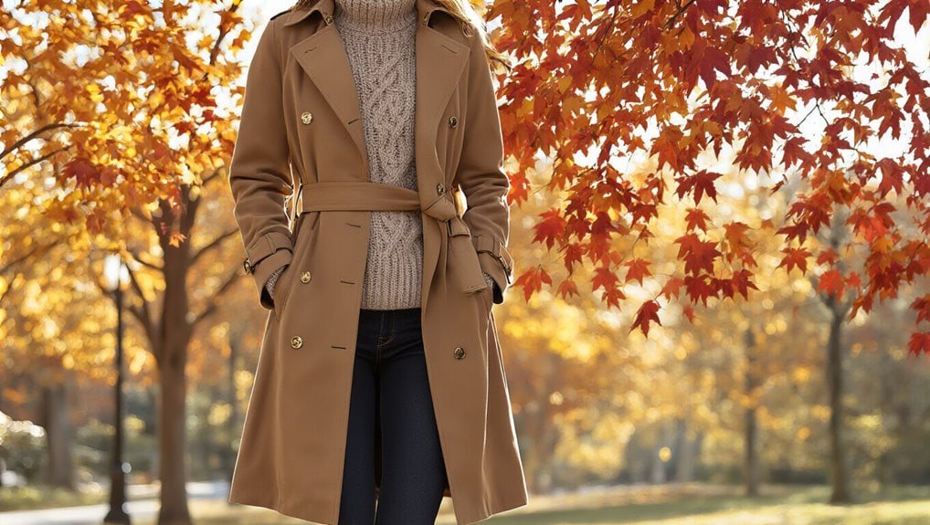 Stylish autumn trench coat for women, perfect for fall fashion and outdoor activities, during Sale Is Live event. Elevate your seasonal wardrobe with trendy and comfortable outerwear.