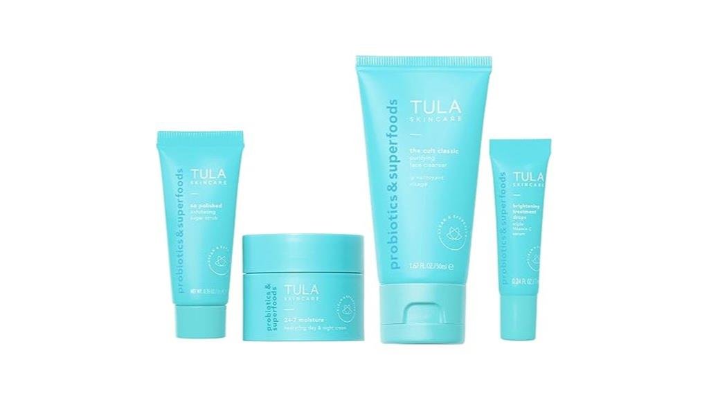 Brightening skincare products from TULA Skincare, including probiotic and superfood formulas for healthy, glowing skin. Perfect for skincare enthusiasts seeking natural, effective solutions.