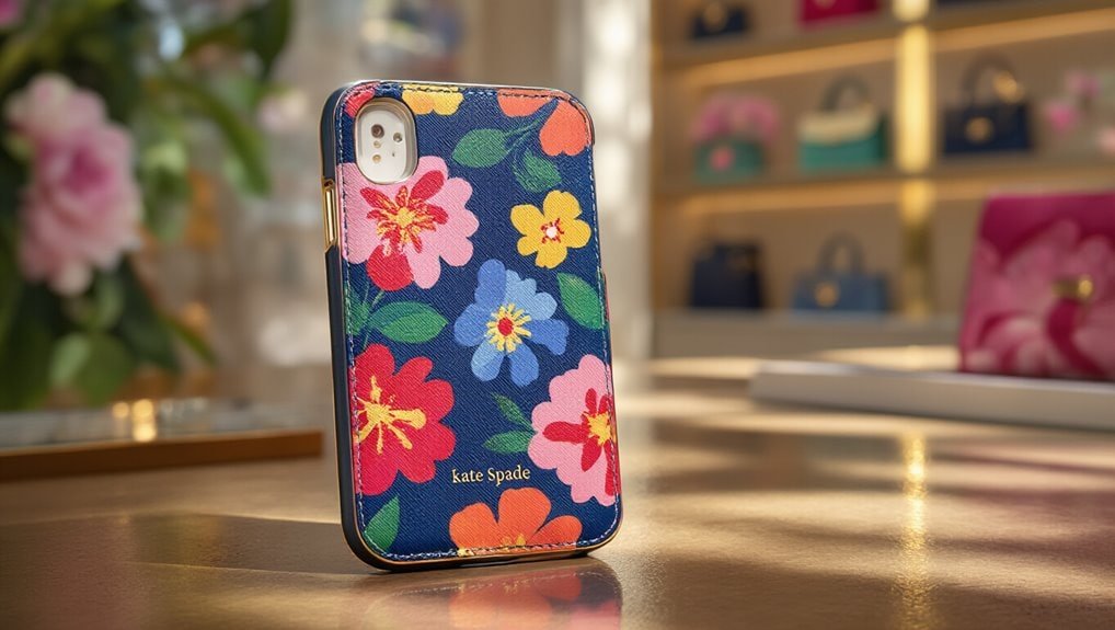 Vibrant floral Kate Spade phone case featured on Sale is Live, perfect for stylish smartphone protection. Bright, colorful design with the Kate Spade logo enhances your accessories collection.