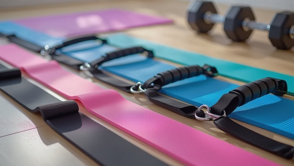 Gift Ideas for Fitness Lovers With a Small Budget - affordable color coded resistance bands c6rgq - Sale is Live - 2026 Pink and blue resistance bands with handles for fitness training.