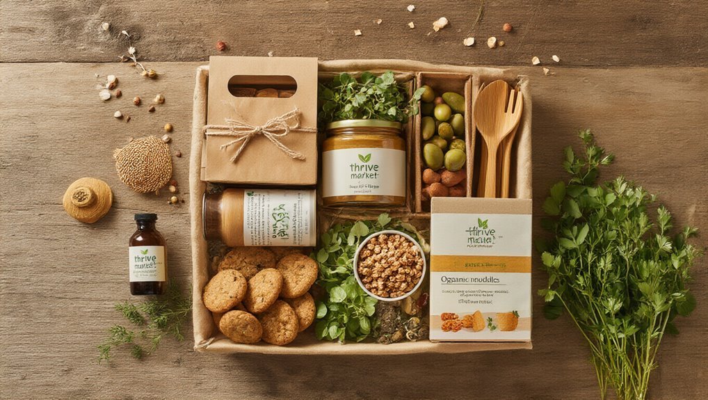 Fresh organic plant-based snacks and superfoods in eco-friendly packaging for a healthy lifestyle from Thrive Market. Perfect for wellness-focused consumers seeking quality organic products.