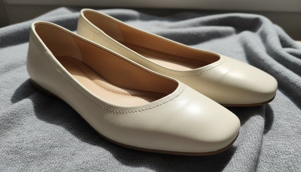 Comfortable white ballet flats with sleek design, perfect for casual and office wear, available at Sale is Live.