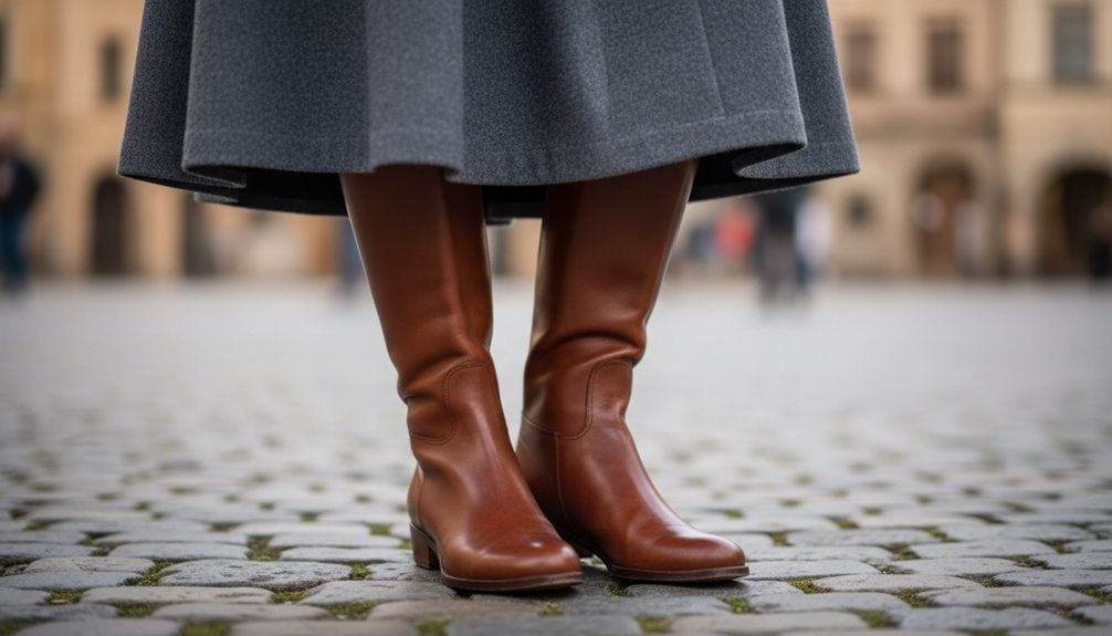 High-quality brown leather boots perfect for fall and winter fashion. Durable, comfortable, and trendy footwear choices for women.