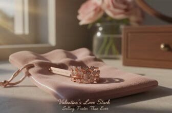 Elegant Valentine's Love Stack with heart-shaped diamonds, perfect for romantic occasions. Crafted with love to make your special moments memorable and sparkling.