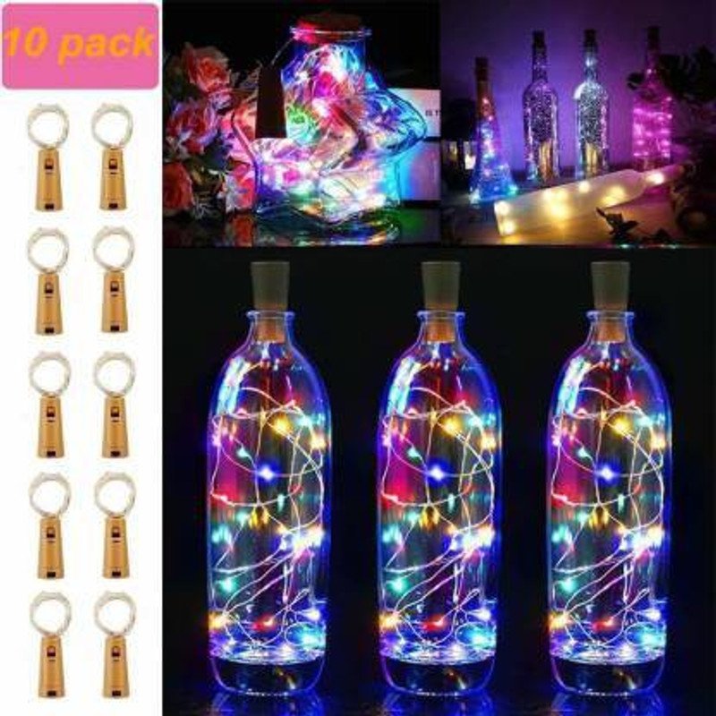 Online Generation 20 LEDs 5.08 m Multicolor Steady Bottle Rice Lights(Pack of 10)