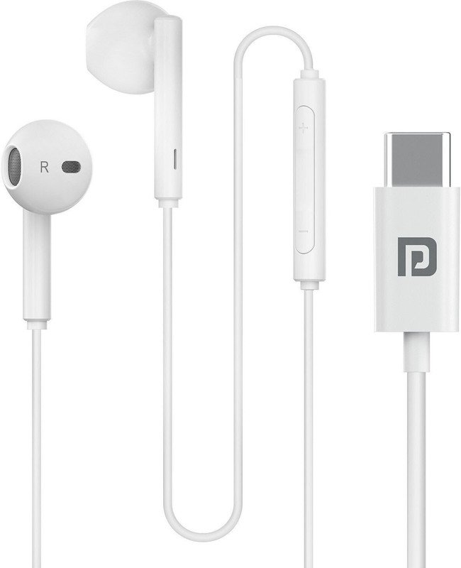 Portronics Conch Theta C Type C Wired Earphone With HD Quality In-Line Mic,14.2mm Driver Wired(White, In the Ear)