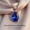 Beautiful blue sapphire gemstone pendant necklace, perfect for Mother's Day or special occasions, symbolizing love and personal meaning.