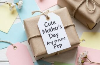Beautifully wrapped gifts with handmade Mother’s Day tags, perfect for adding a personal touch to any present. Ideal for creating memorable Mother’s Day surprises.