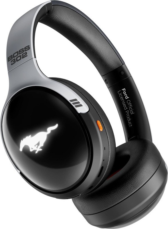 GOBOULT Mustang Thunder 70H Battery, ENC Mic, 40mm Drivers, LED Lights Bluetooth & Wired(Silver, Black, On the Ear)