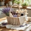 Elegant Mother’s Day gift basket with chocolates, lavender, and personalized items, perfect for celebrating moms in 2026.