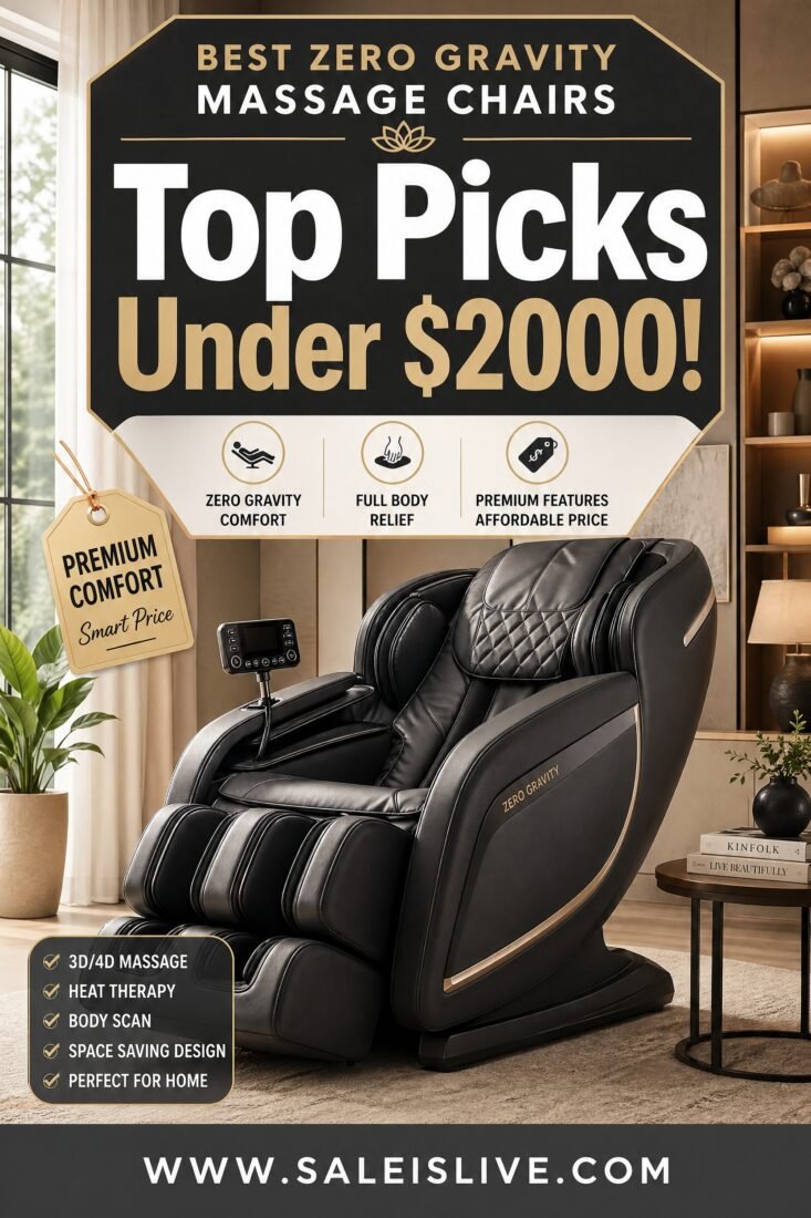Massage chair advertisement with features