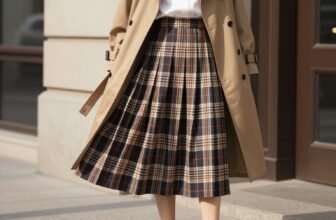 plaid midi skirt styling