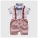 Hopscotch Boys Cotton Shirt and Suspender Style Shorts