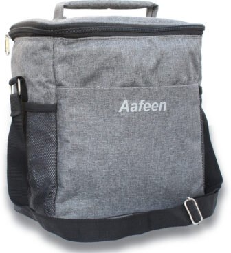 Aafeen Grey Insulated Large Lunch Tote Bag for Men or Women Waterproof...
