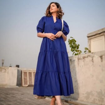 DASHDIVAS Women Maxi Blue Full Length Dress