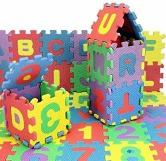 DRESSTOIMPRES 36 Pieces Mini Puzzle Foam Mat for Kids, Interlocking Learning Alphabet...