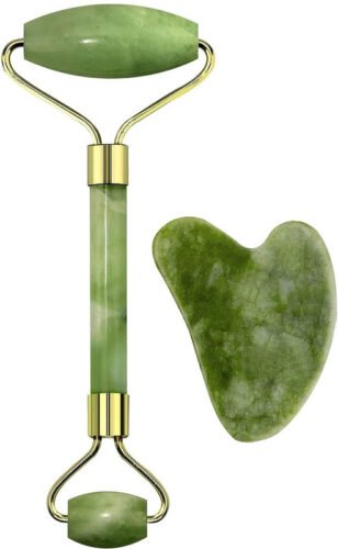 Jade Roller Facial Massager Tool Reduces Wrinkles Fine Lines and Dark Circle