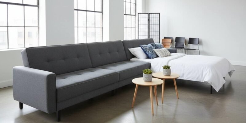 Extra Long Futon Couches That Beat Sectionals for Guests and Studios