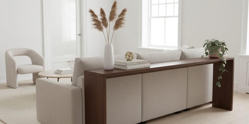 7 Genius Extra Long Sofa Console Tables That Solve Small-Space Chaos