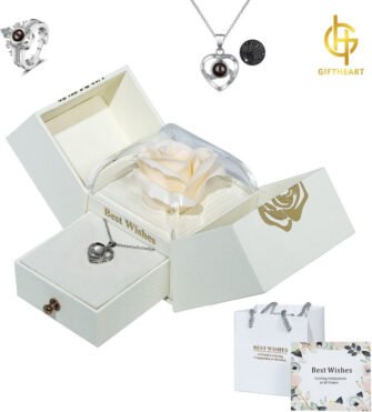 GiftHeart Artificial Flower, Jewellery, Greeting Card, Showpiece Gift Set
