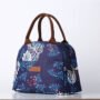 HOUSE OF QUIRK Lunch Bag Tote Bag for Women Printed (Blue White Leaves)-27.5x21.5x17CM Waterproof Lunch Bag(Dark Blue, 5 L)