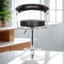 KRISHTA Classic Black Revolving | Height Adjustable | Kitchen / Café / Stores / Leatherette Bar Stool(Finish Color - Black,...