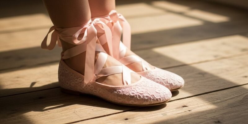 Pretty + Practical: Lace Up Bow Ballerina Shoes for a Feminine Finish
