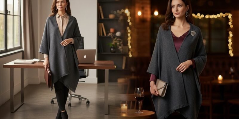 From Desk to Dinner: Womens Jacket Shawl Wraps You’ll Live In